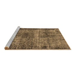 Sideview of Machine Washable Oriental Brown Industrial Rug, wshurb1719brn