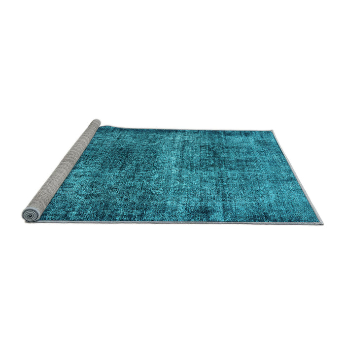 Sideview of Machine Washable Oriental Light Blue Industrial Rug, wshurb1719lblu
