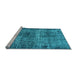 Sideview of Machine Washable Oriental Light Blue Industrial Rug, wshurb1719lblu