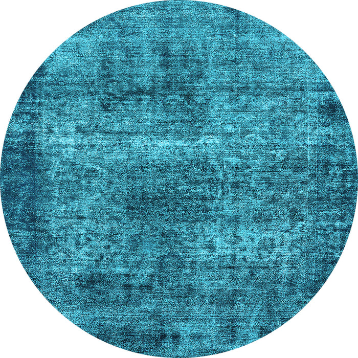 Round Oriental Light Blue Industrial Rug, urb1719lblu