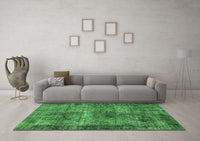 Machine Washable Oriental Emerald Green Industrial Rug, wshurb1719emgrn