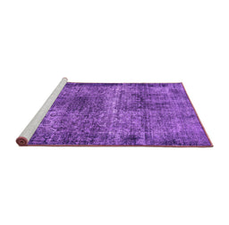 Sideview of Machine Washable Oriental Purple Industrial Area Rugs, wshurb1719pur