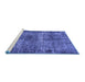 Sideview of Machine Washable Oriental Blue Industrial Rug, wshurb1719blu