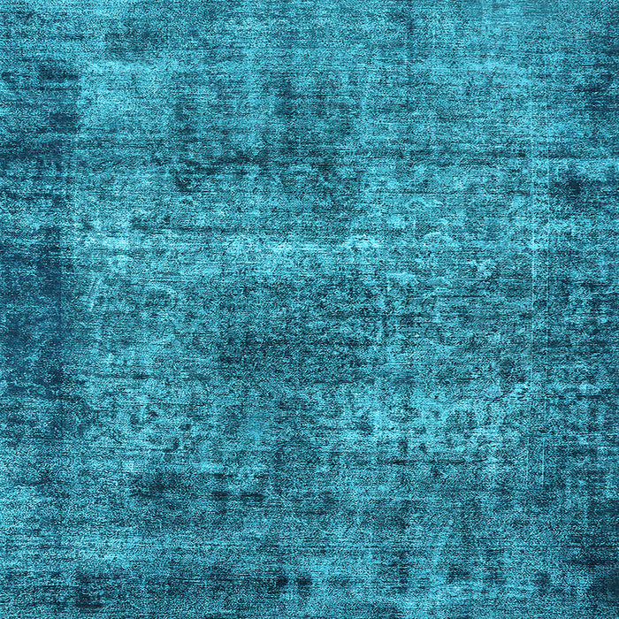 Square Machine Washable Oriental Light Blue Industrial Rug, wshurb1719lblu