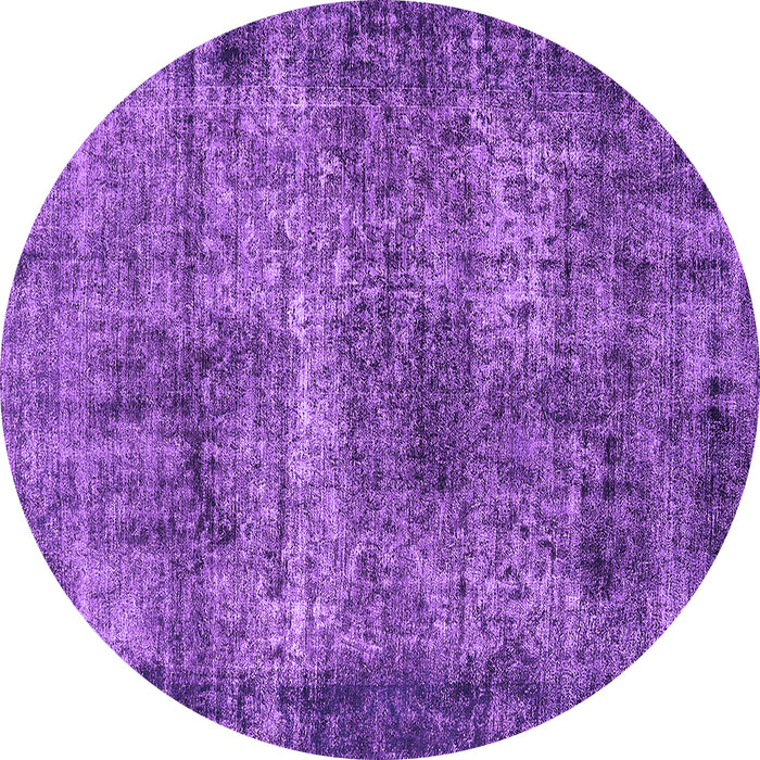 Round Machine Washable Oriental Purple Industrial Area Rugs, wshurb1719pur
