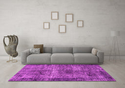 Machine Washable Oriental Pink Industrial Rug in a Living Room, wshurb1719pnk