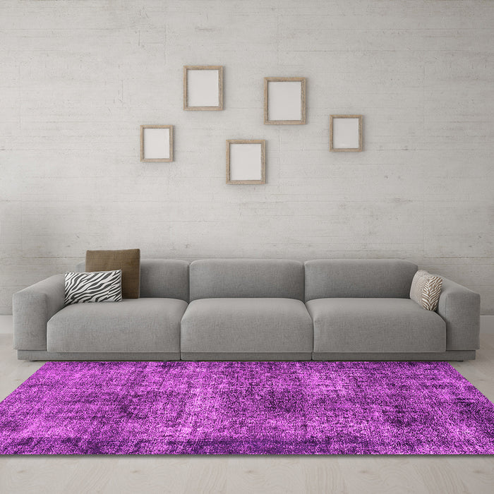 Machine Washable Oriental Pink Industrial Rug in a Living Room, wshurb1719pnk