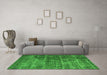 Machine Washable Oriental Green Industrial Area Rugs in a Living Room,, wshurb1720grn