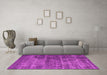 Machine Washable Oriental Pink Industrial Rug in a Living Room, wshurb1720pnk