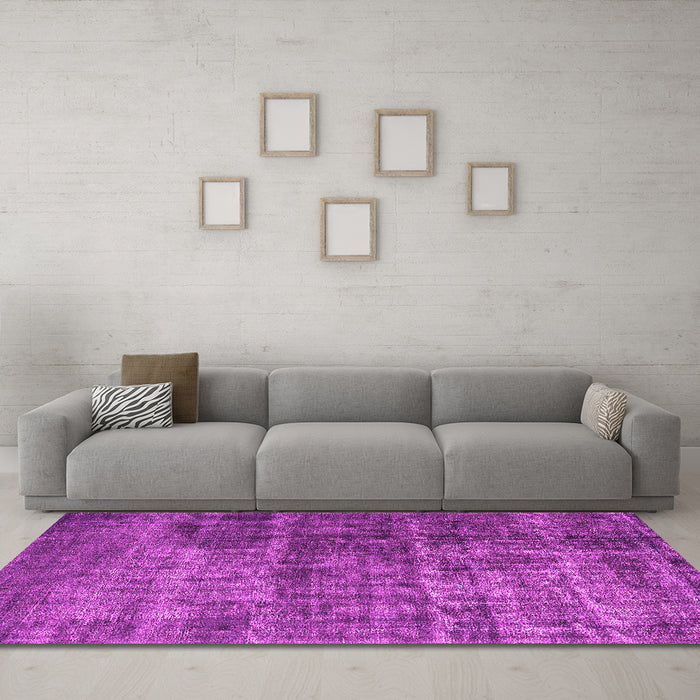 Machine Washable Oriental Pink Industrial Rug in a Living Room, wshurb1720pnk