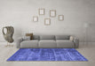 Machine Washable Oriental Blue Industrial Rug in a Living Room, wshurb1720blu