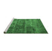 Sideview of Machine Washable Oriental Emerald Green Industrial Area Rugs, wshurb1720emgrn