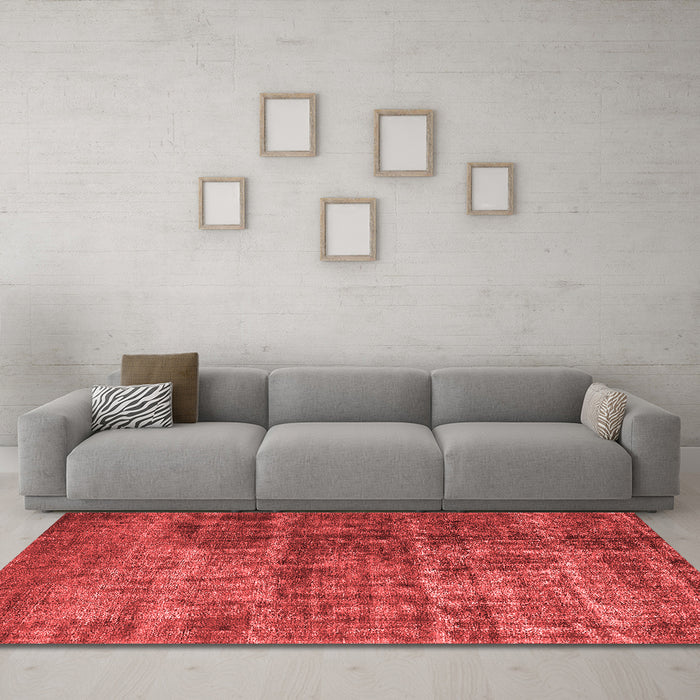 Industrial Red Washable Rugs