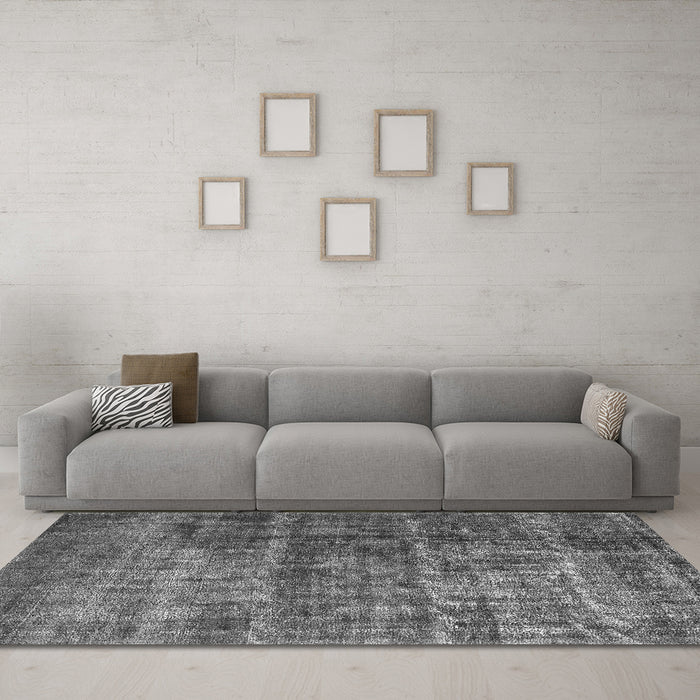 Machine Washable Oriental Gray Industrial Rug in a Living Room,, wshurb1720gry