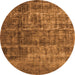 Round Machine Washable Oriental Orange Industrial Area Rugs, wshurb1720org