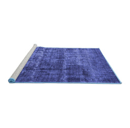 Sideview of Machine Washable Oriental Blue Industrial Rug, wshurb1720blu