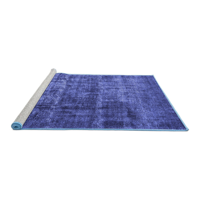 Sideview of Machine Washable Oriental Blue Industrial Rug, wshurb1720blu
