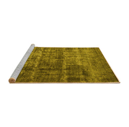 Sideview of Machine Washable Oriental Yellow Industrial Rug, wshurb1720yw