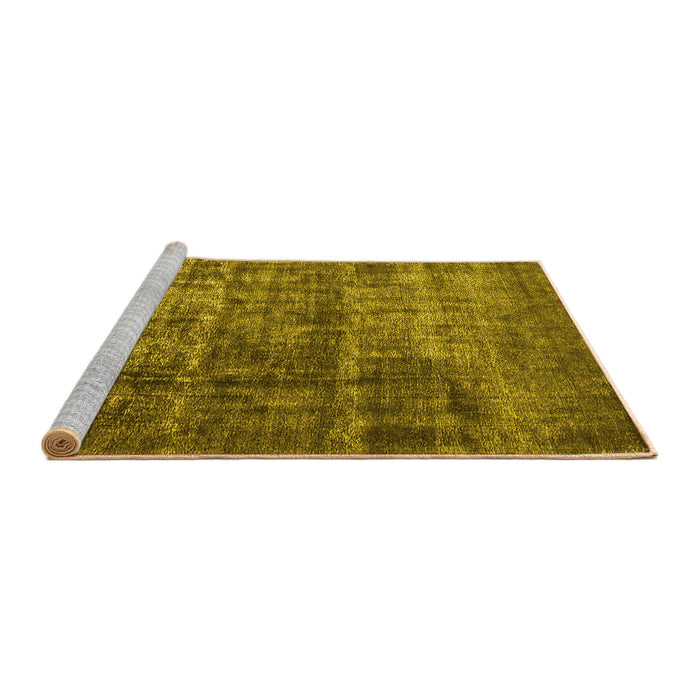 Sideview of Machine Washable Oriental Yellow Industrial Rug, wshurb1720yw