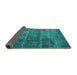 Sideview of Oriental Turquoise Industrial Rug, urb1720turq