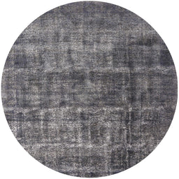 Round Mid-Century Modern Gunmetal Gray Oriental Rug, urb1720