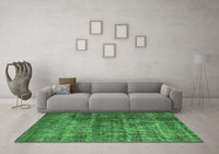 Machine Washable Oriental Emerald Green Industrial Rug, wshurb1720emgrn