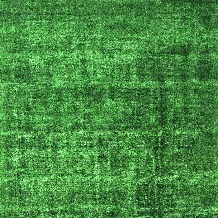 Square Machine Washable Oriental Green Industrial Area Rugs, wshurb1720grn