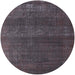 Round Mid-Century Modern Black Oriental Rug, urb1721