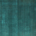 Square Oriental Turquoise Industrial Rug, urb1721turq