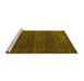 Sideview of Machine Washable Oriental Yellow Industrial Rug, wshurb1721yw