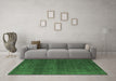 Machine Washable Oriental Emerald Green Industrial Area Rugs in a Living Room,, wshurb1721emgrn