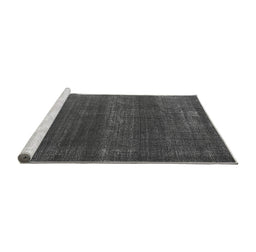 Sideview of Machine Washable Oriental Gray Industrial Rug, wshurb1721gry