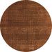 Round Oriental Orange Industrial Rug, urb1721org