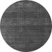 Round Oriental Gray Industrial Rug, urb1721gry