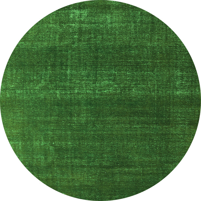 Round Oriental Green Industrial Rug, urb1721grn