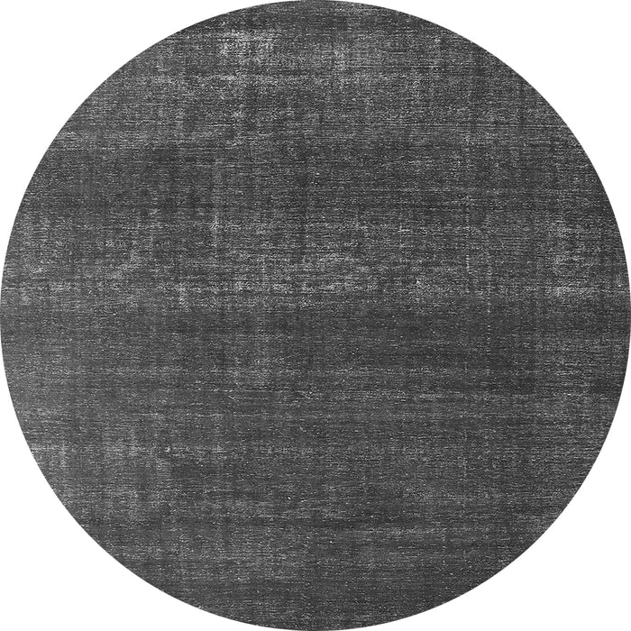 Round Machine Washable Oriental Gray Industrial Rug, wshurb1721gry