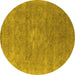 Round Oriental Yellow Industrial Rug, urb1722yw