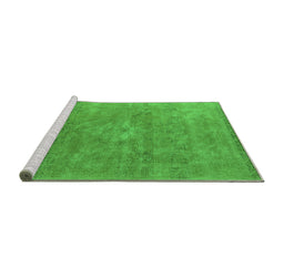 Sideview of Machine Washable Oriental Green Industrial Area Rugs, wshurb1722grn