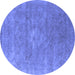 Round Oriental Blue Industrial Rug, urb1722blu