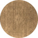 Round Oriental Brown Industrial Rug, urb1722brn