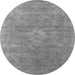 Round Oriental Gray Industrial Rug, urb1722gry