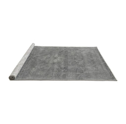 Sideview of Machine Washable Oriental Gray Industrial Rug, wshurb1722gry