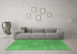 Machine Washable Oriental Emerald Green Industrial Area Rugs in a Living Room,, wshurb1722emgrn