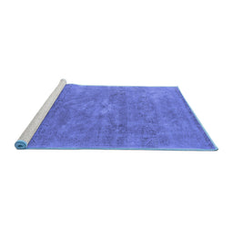 Sideview of Machine Washable Oriental Blue Industrial Rug, wshurb1722blu