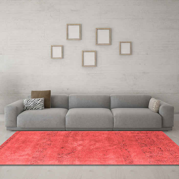 Industrial Red Washable Rugs