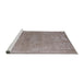 Sideview of Machine Washable Industrial Modern Silver Pink Rug, wshurb1723
