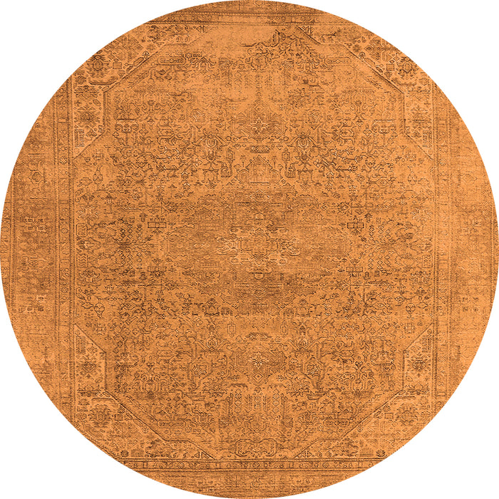 Round Oriental Orange Industrial Rug, urb1723org