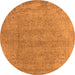 Round Oriental Orange Industrial Rug, urb1723org