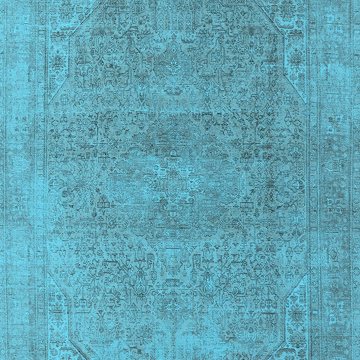 Machine Washable Oriental Light Blue Industrial Rug, wshurb1723lblu