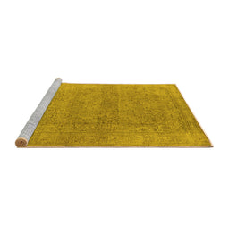 Sideview of Machine Washable Oriental Yellow Industrial Rug, wshurb1723yw
